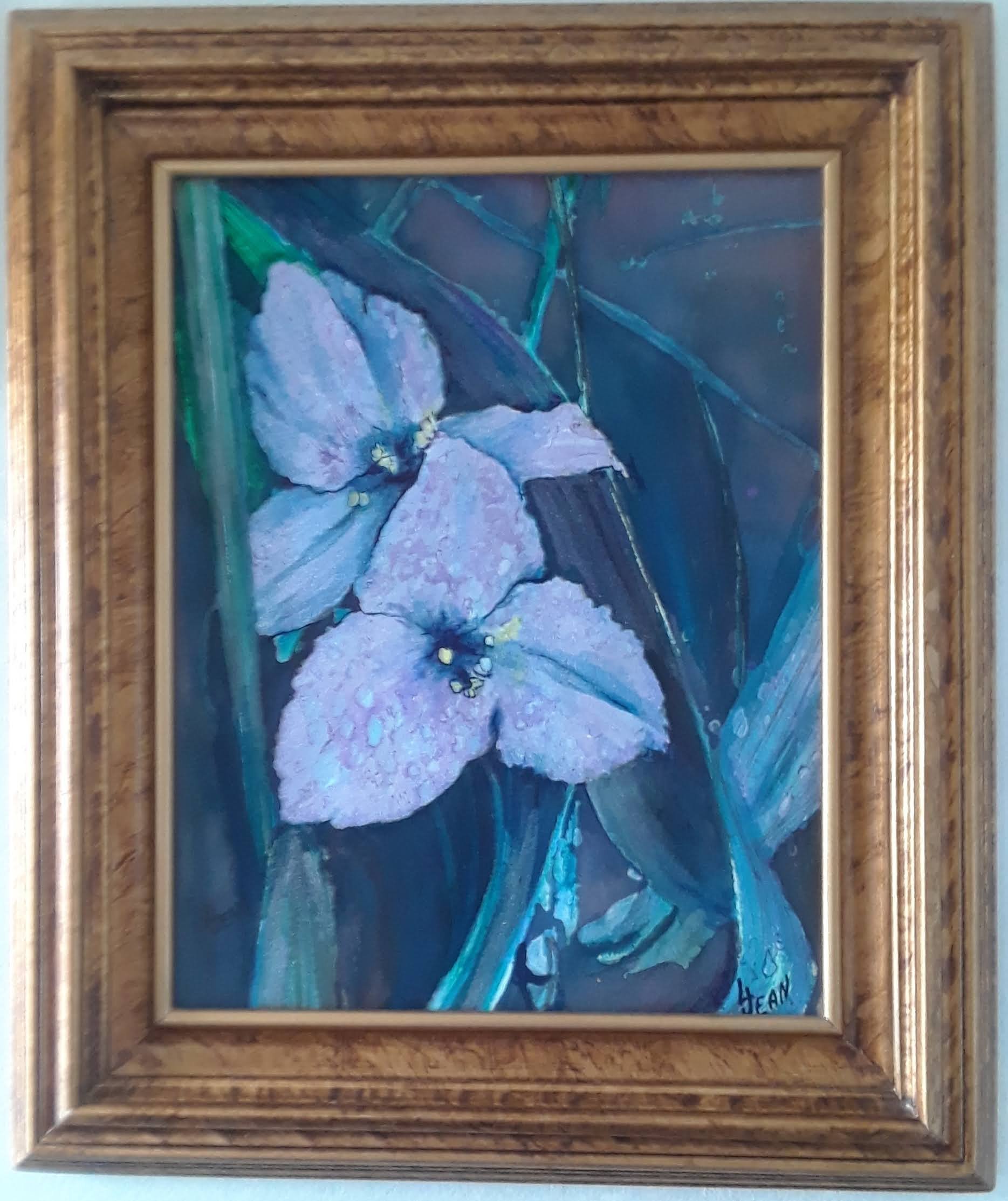 #293 "2 Lavender Flowers w/Gold Frame" (12 x 14)