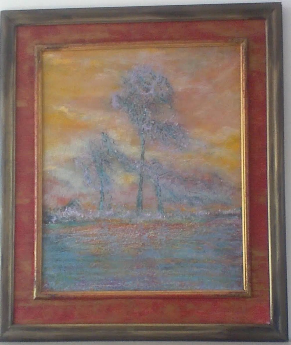 #91 "3 Swamp Trees w/Red Frame" (14 x 17)