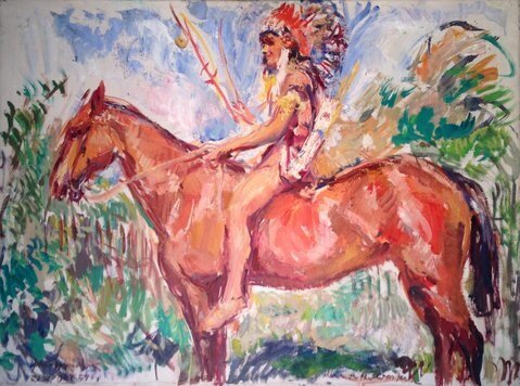LESLIE ROBINSON ON A HORSE, ROCKPORT, MASS., 1957
