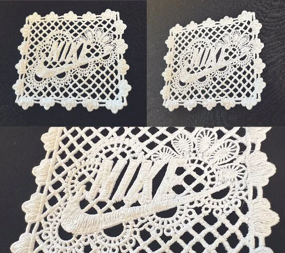 Embroidery with Net Effect. 