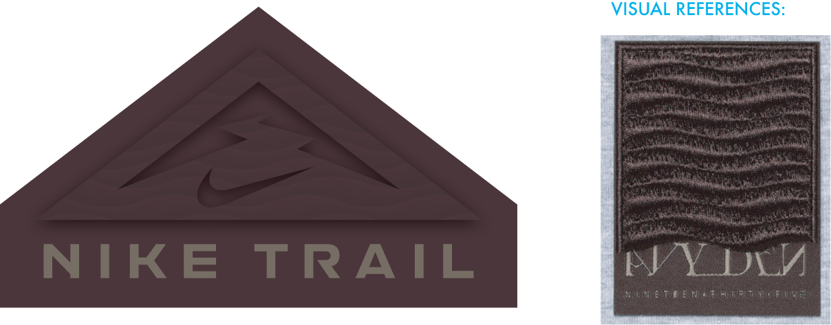  Woven Base with Wavy Embroidery 