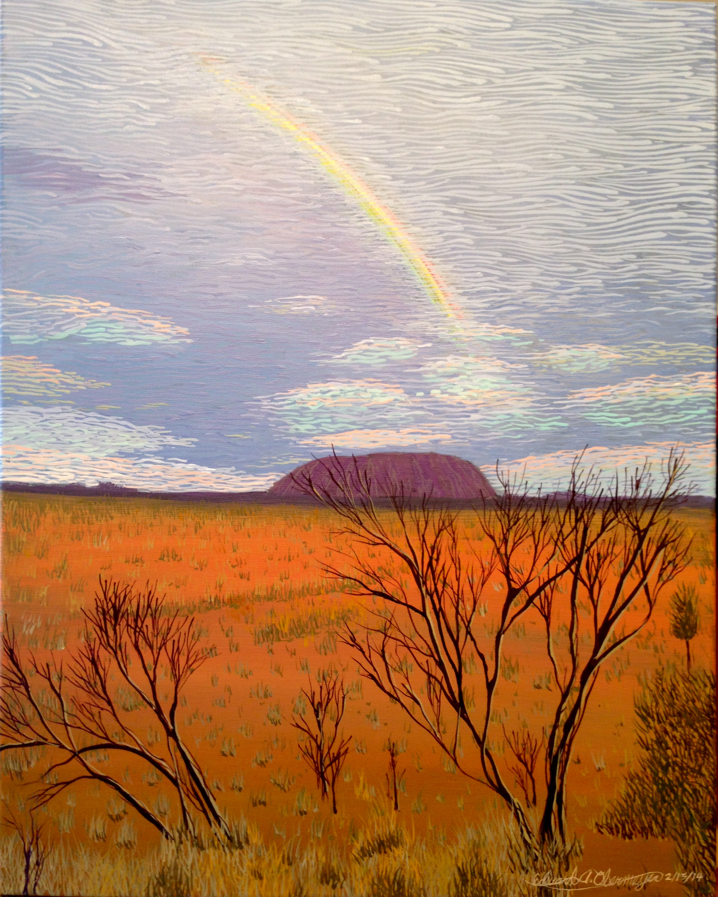 Rainbow Over Uluru (Ayers Rock), Northern Territory, Australia