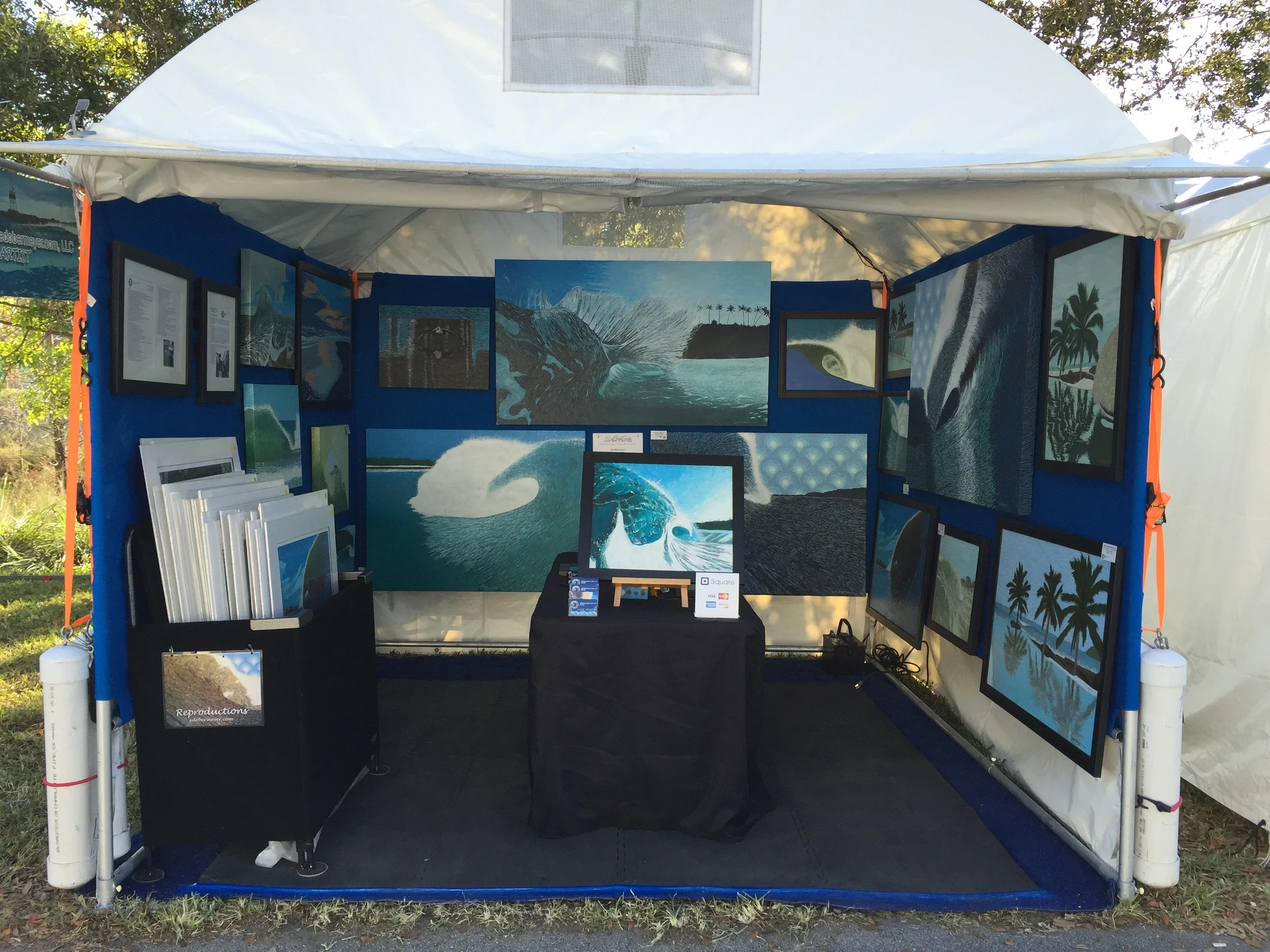 My booth #305 at ArtisGras They gave me tons of room to paint and lots of storage out the back too!