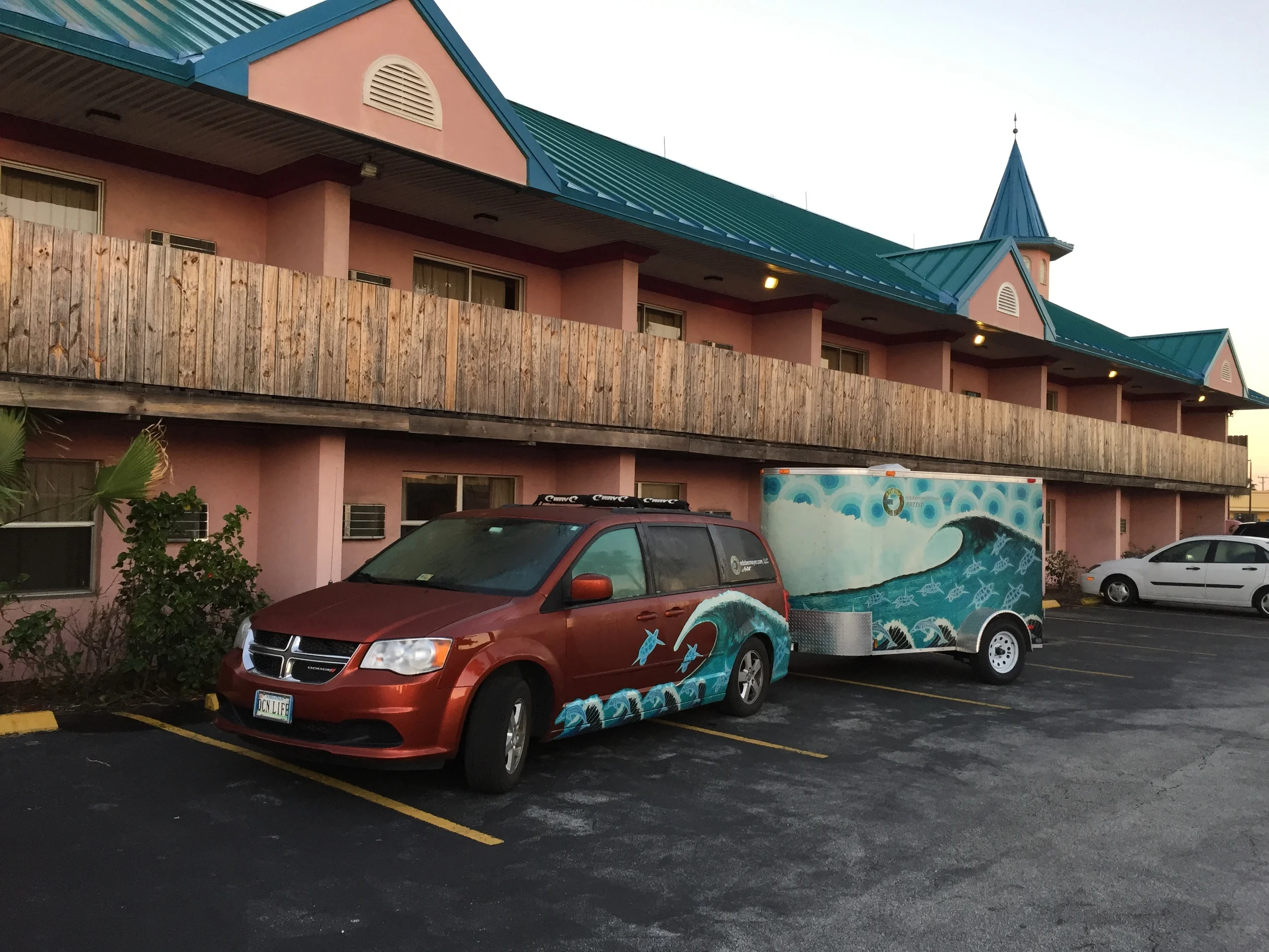 All the hotels were booked in Cocoa Beach so I chose the "Faulty Towers" which is actually a really cool little getaway next to Ron Jon's. They take Whimsical to a whole new level.