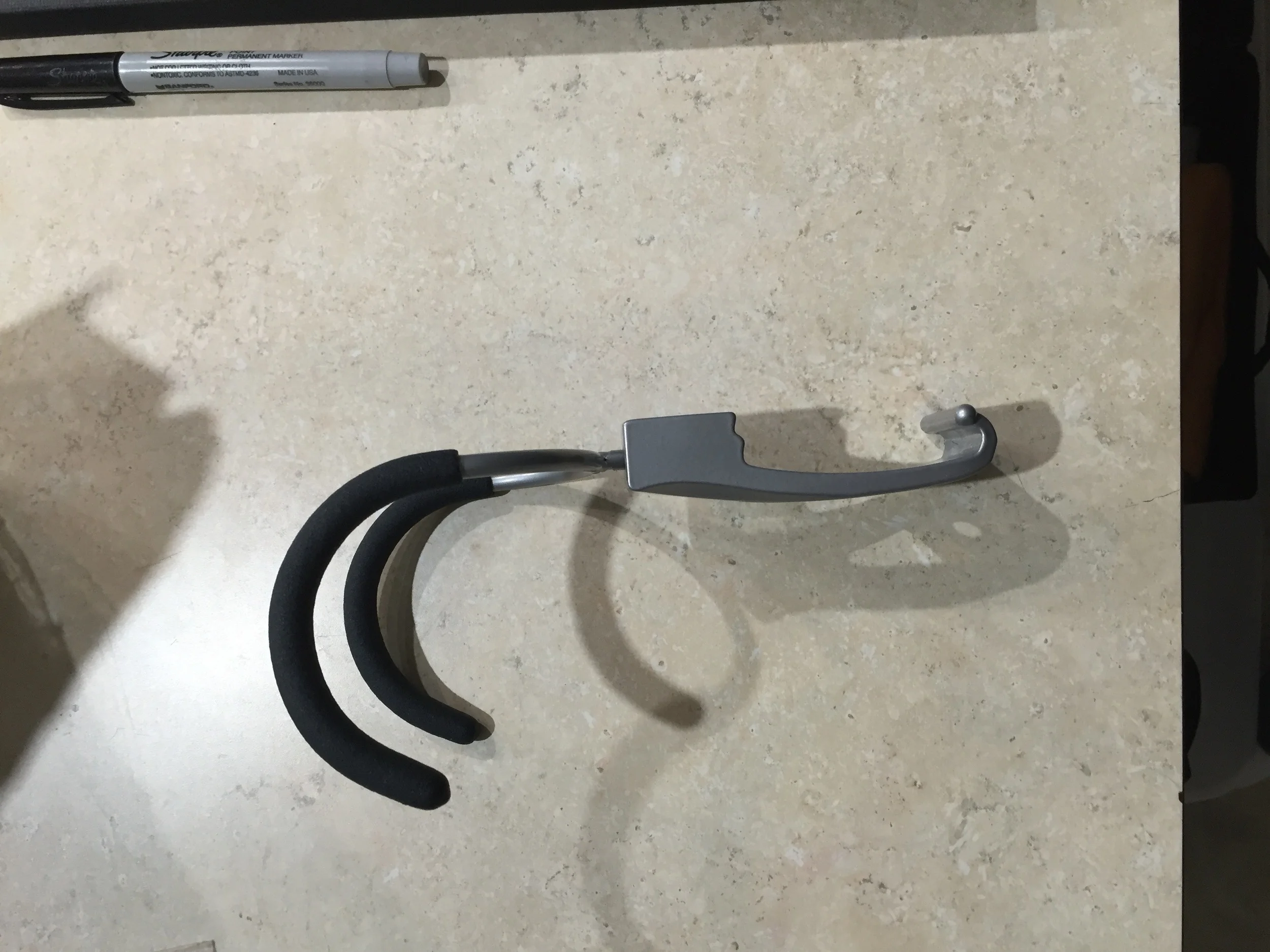 Side view of the hooks that can be found at Home Depot or Lowes.