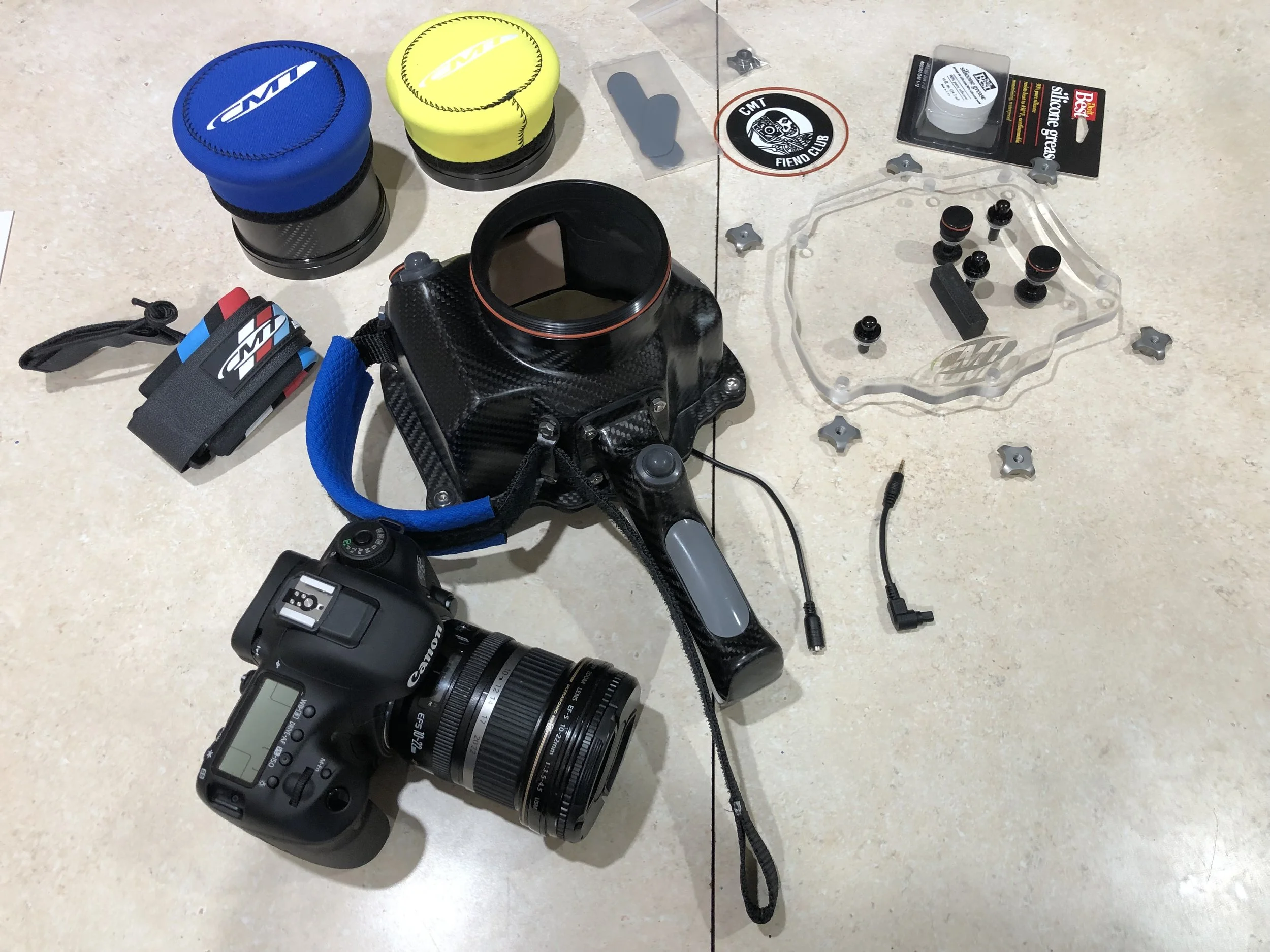 The disassembled housing. I have to take it apart after every use and lubricate all the parts.