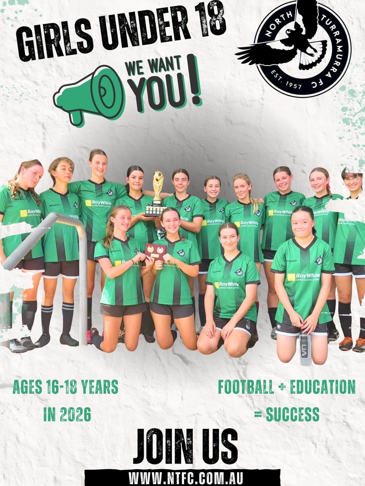 🖤💚 GIRLS - JOIN OUR UNDER 18 SQUAD 💚🖤

Are you looking for the perfect balance between senior school success and staying active? 

We are recruiting Girls to join our Under 18 squad for the 2026 season!

We are specifically looking for girls betw