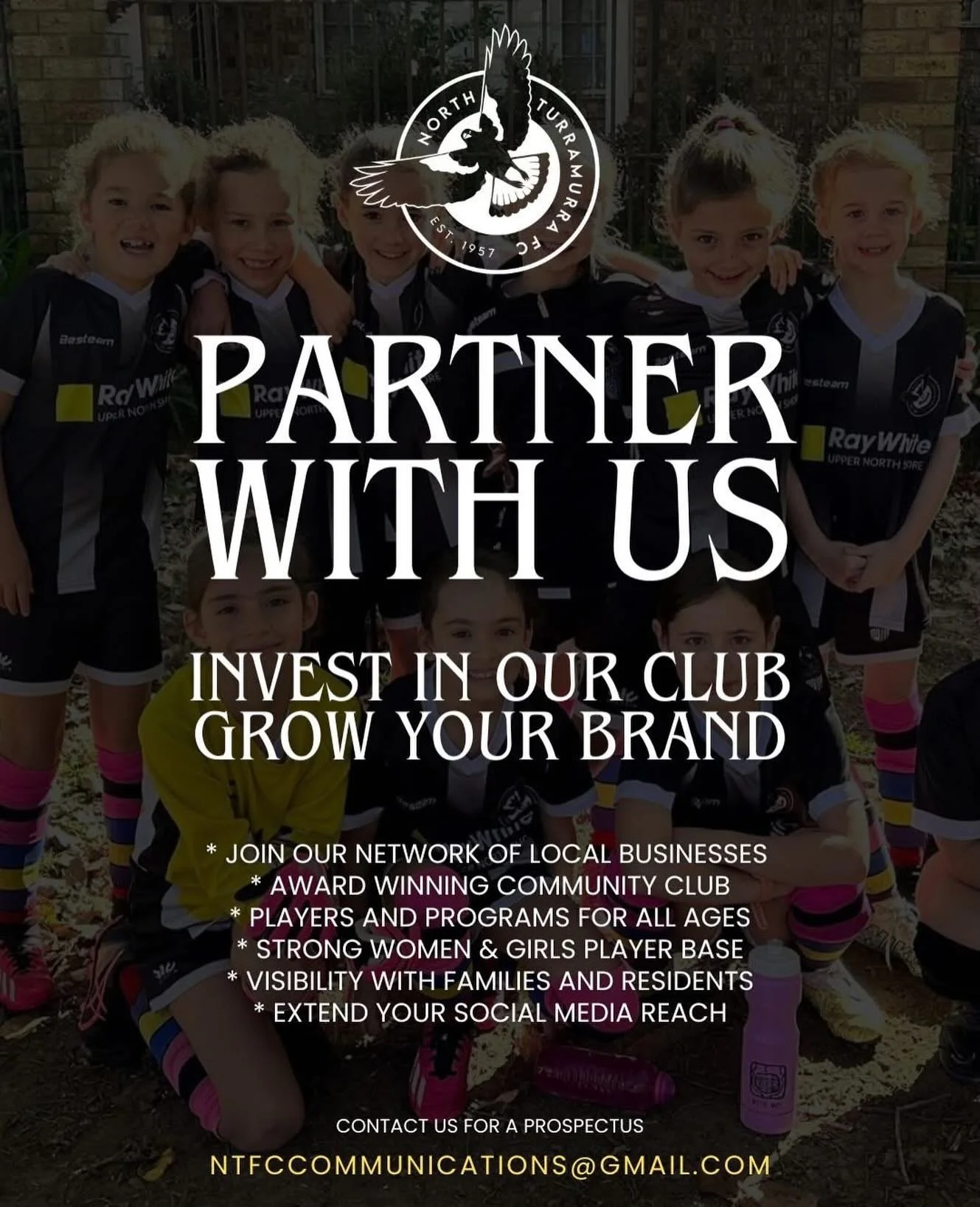 🏆 ELEVATE YOUR BRAND - PARTNER WITH US ⚽

Is your business looking to make a local impact?

North Turramurra FC is officially opening our 2026 sponsorship opportunities and we want YOU to join our award winning team!

Why partner with us? 
We have b