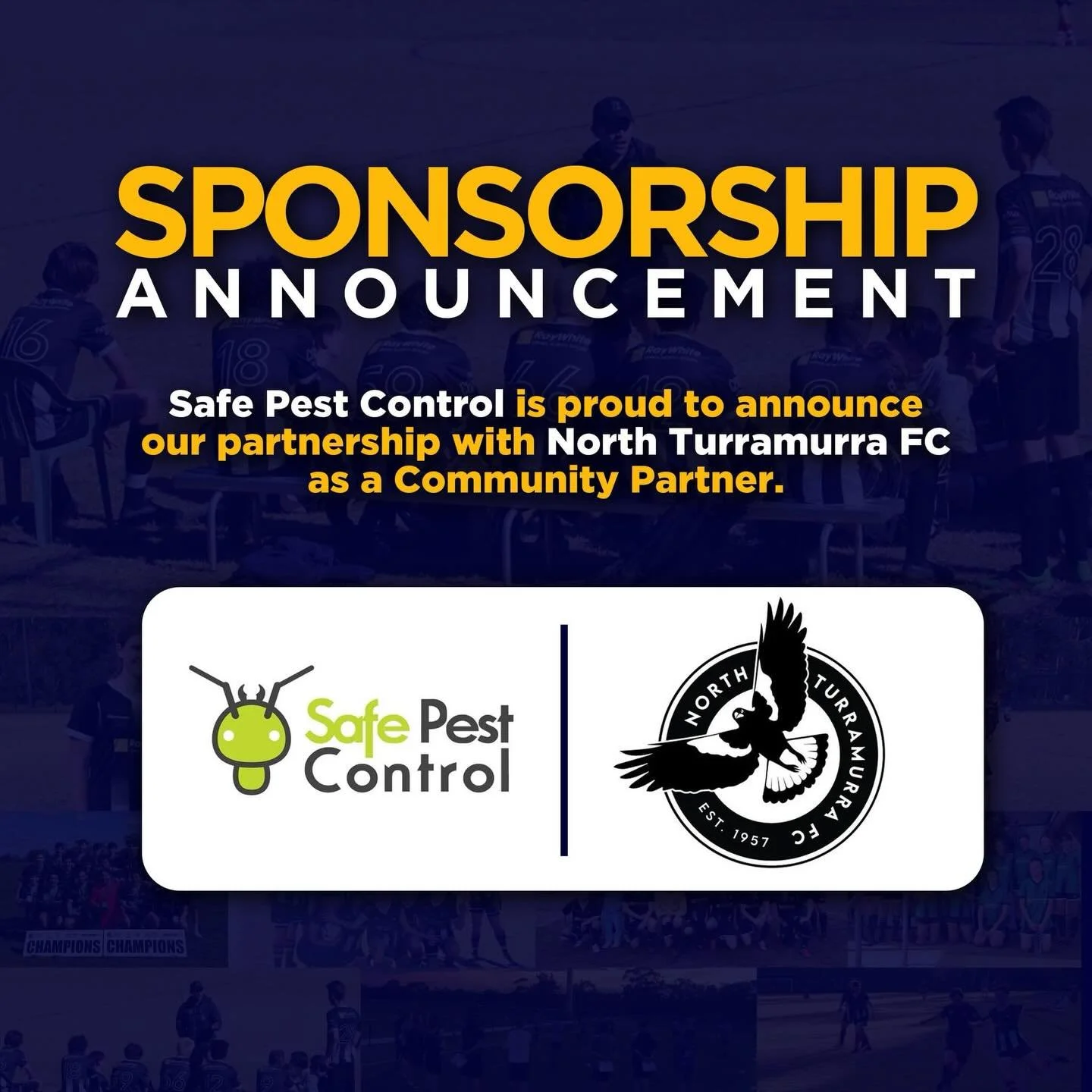 📣 New Community Partner: Keeping the Pests Away! 🐜🚫

We are absolutely thrilled to welcome Safe Pest Control to our network of local business sponsors!

As an award-winning community football club, we pride ourselves on providing a safe, top level