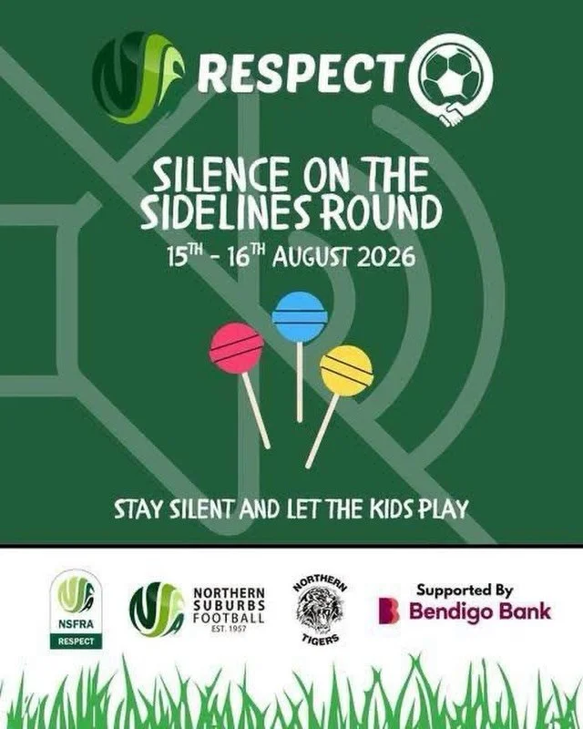 On 15&ndash;16 August, NSFA is hosting our Silence on the Sidelines Round! 🤫⚽

Football is at its best when kids are free to play, learn, and love the game. But constant shouting and sideline coaching can take away their joy and independence on the 