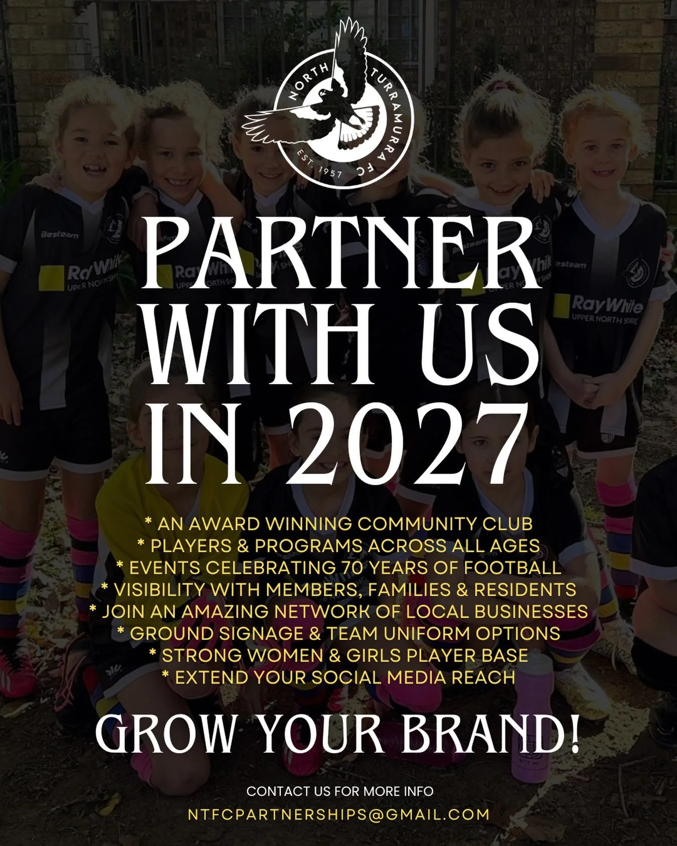 ELEVATE YOUR BRAND IN 2027 ⚽

With our 2026 winter season coming to a close, we&rsquo;re already setting our sights on 2027&mdash;our landmark 70th anniversary season!

North Turramurra FC is officially opening our sponsorship packages, offering your