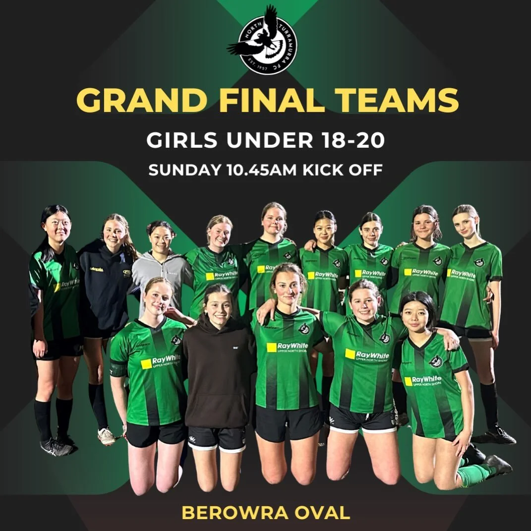 🔥 GRAND FINAL BOUND 🔥

Huge congratulations to our incredible Girls U18-20 team (wearing our alternate emerald green strip) for charging their way into the Grand Final this Sunday morning at Berowra Oval! 🏆⚽

This achievement is a true testament t