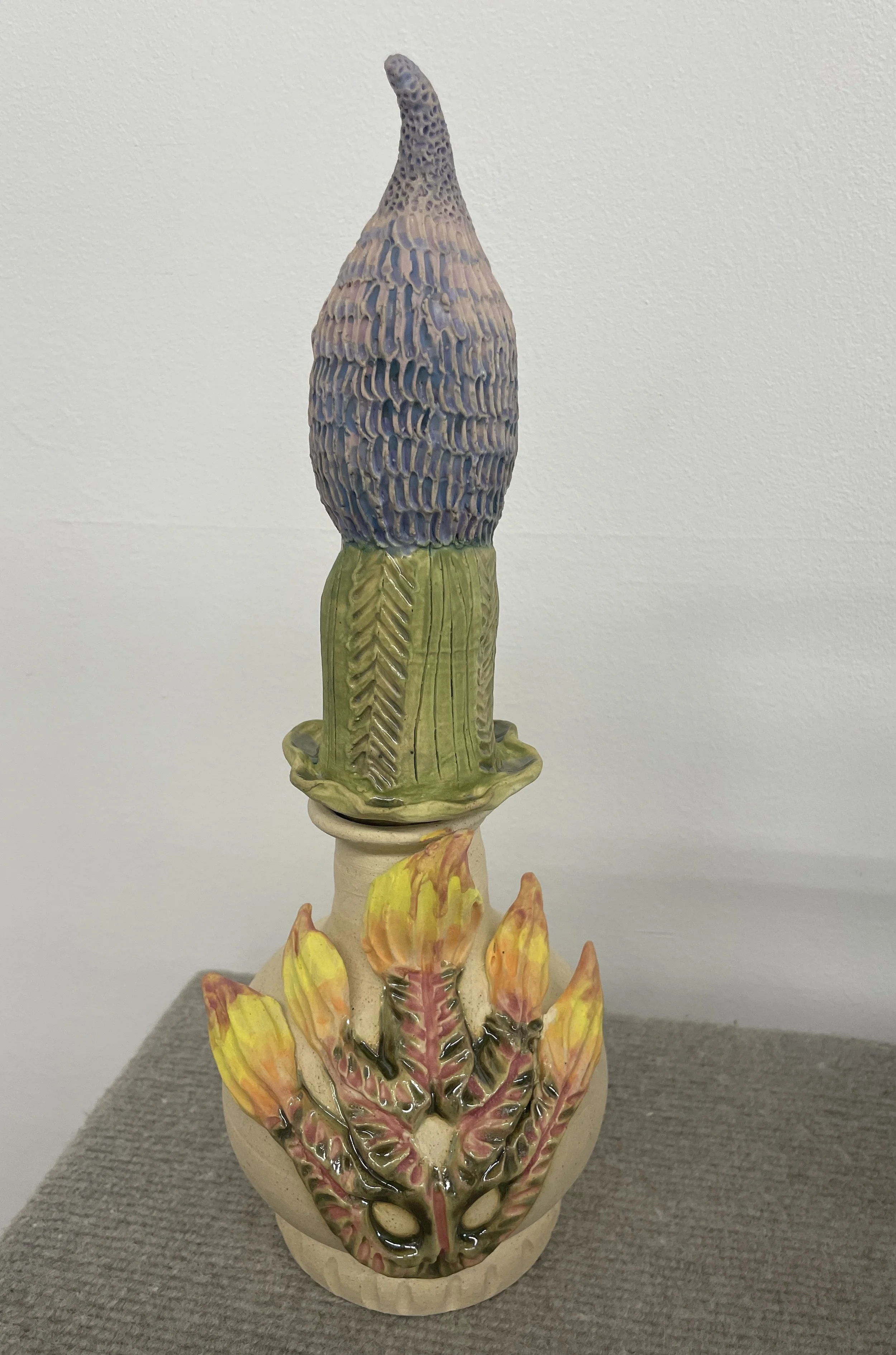 Fire Foxglove Vase with Topper (Lavender)
