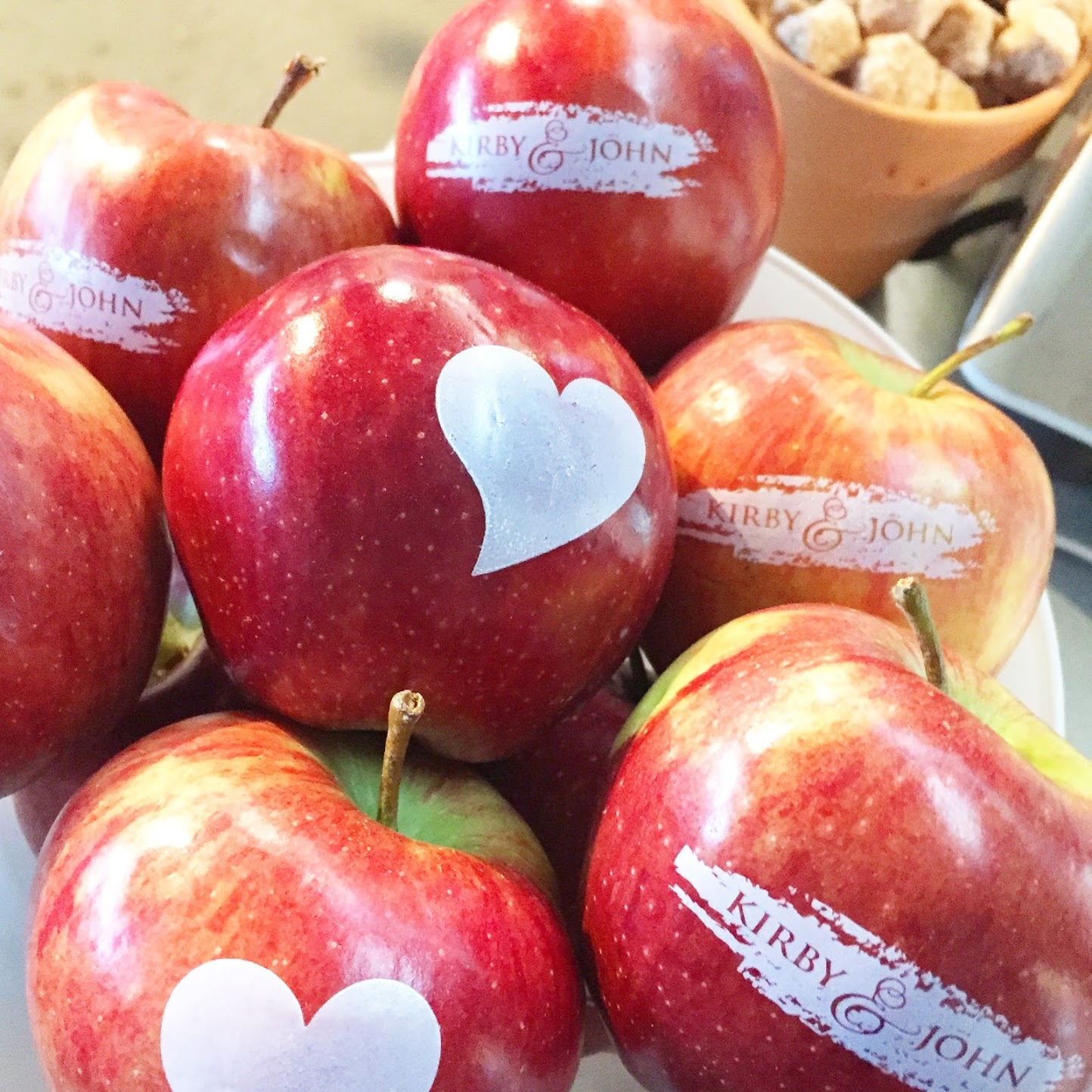 Fun to Eat Fruit Heart Apple Favors.JPG