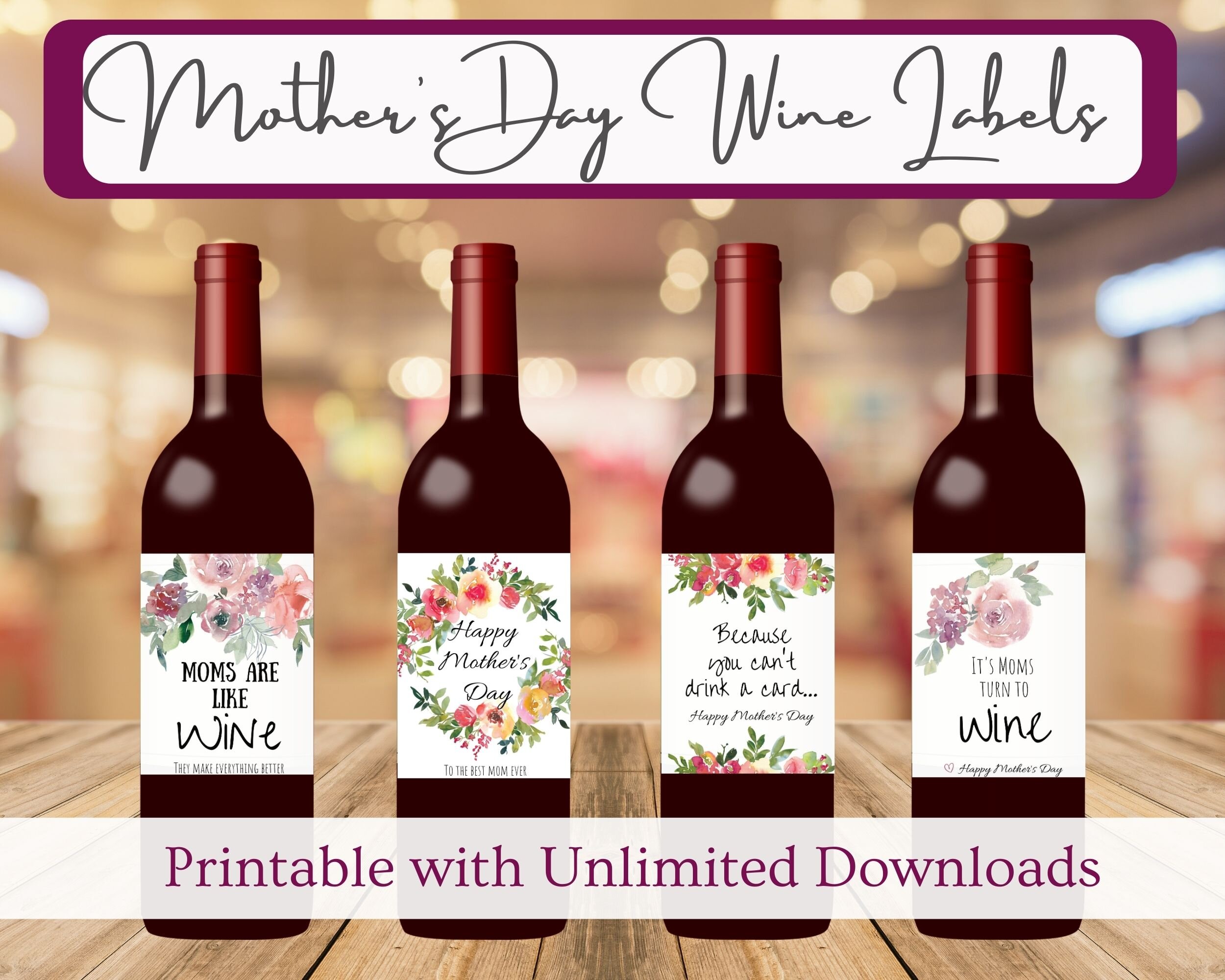 Personalised Mothers Day WINE LABEL Poison for maman
