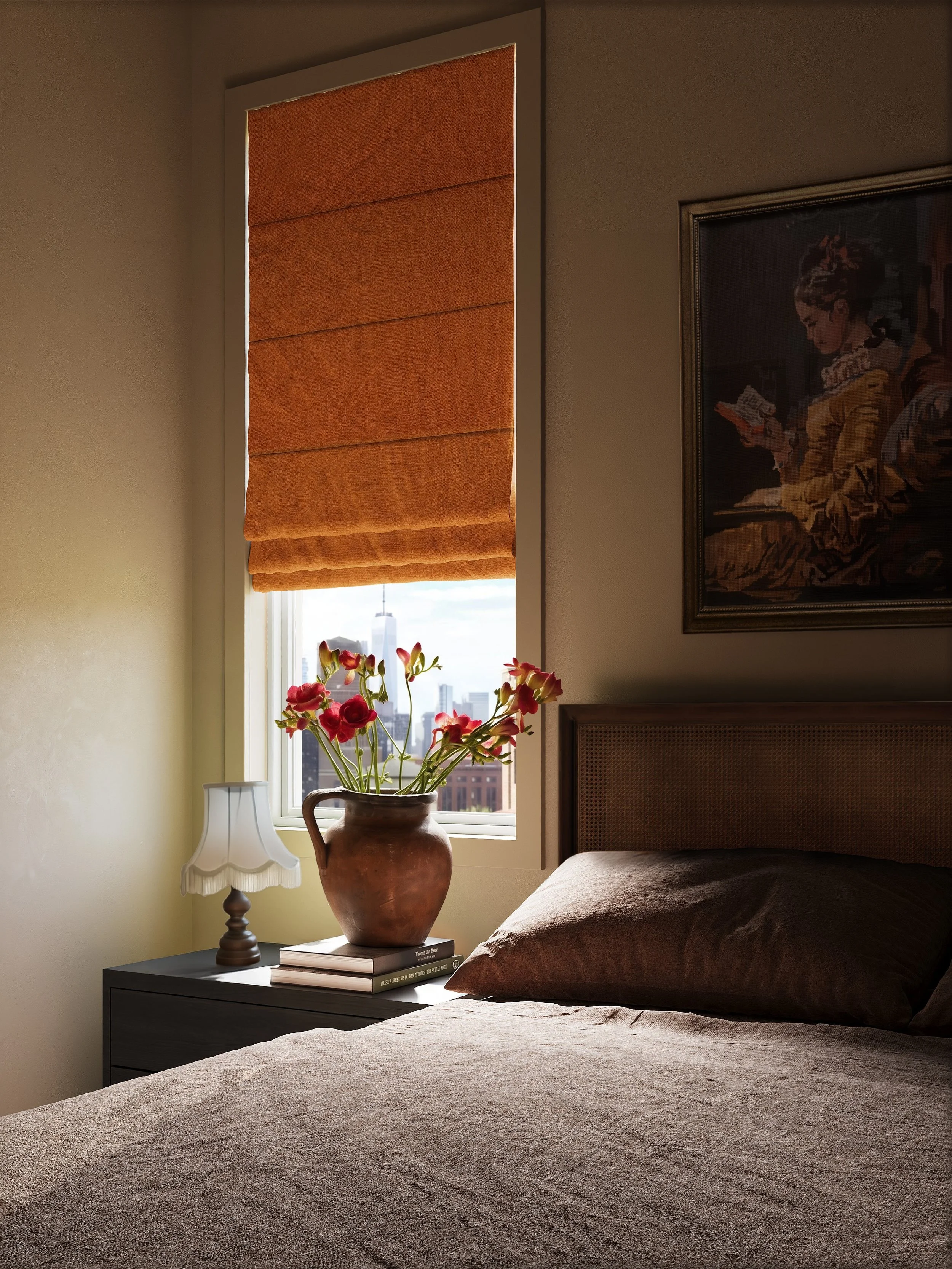 Shade Love - Linen Pleated Roman Shade in Sienna with Blackout Liner.jpg