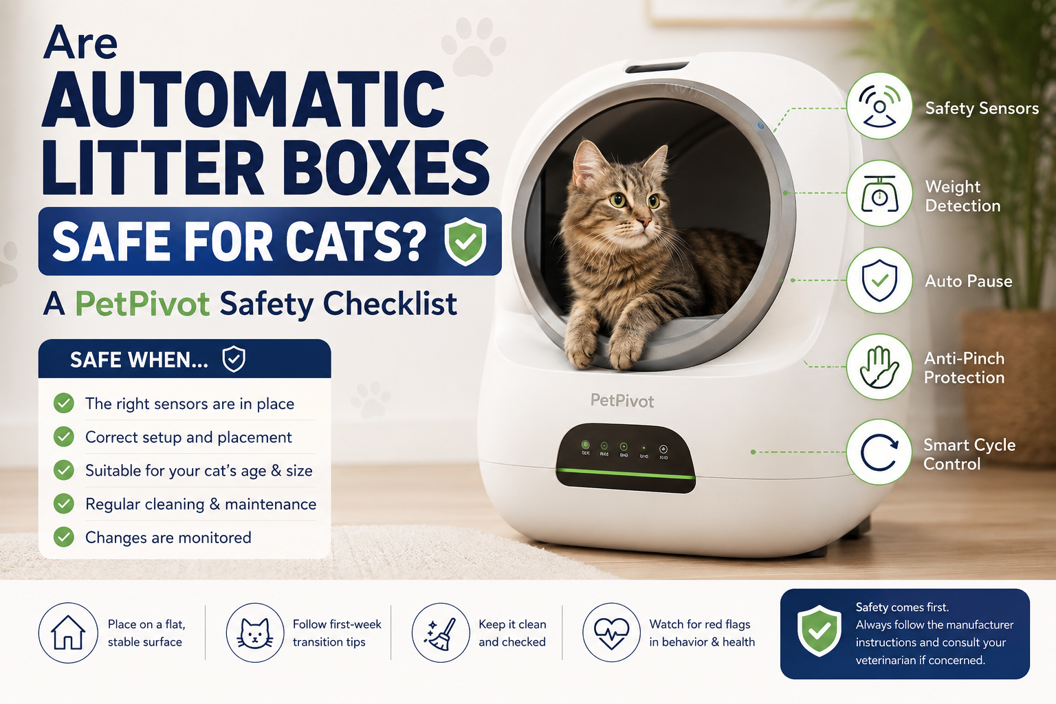 Are Automatic Litter Boxes Safe for Cats? Why the PetPivot AutoScooper 12 Lite Is Designed With Safety in Mind
