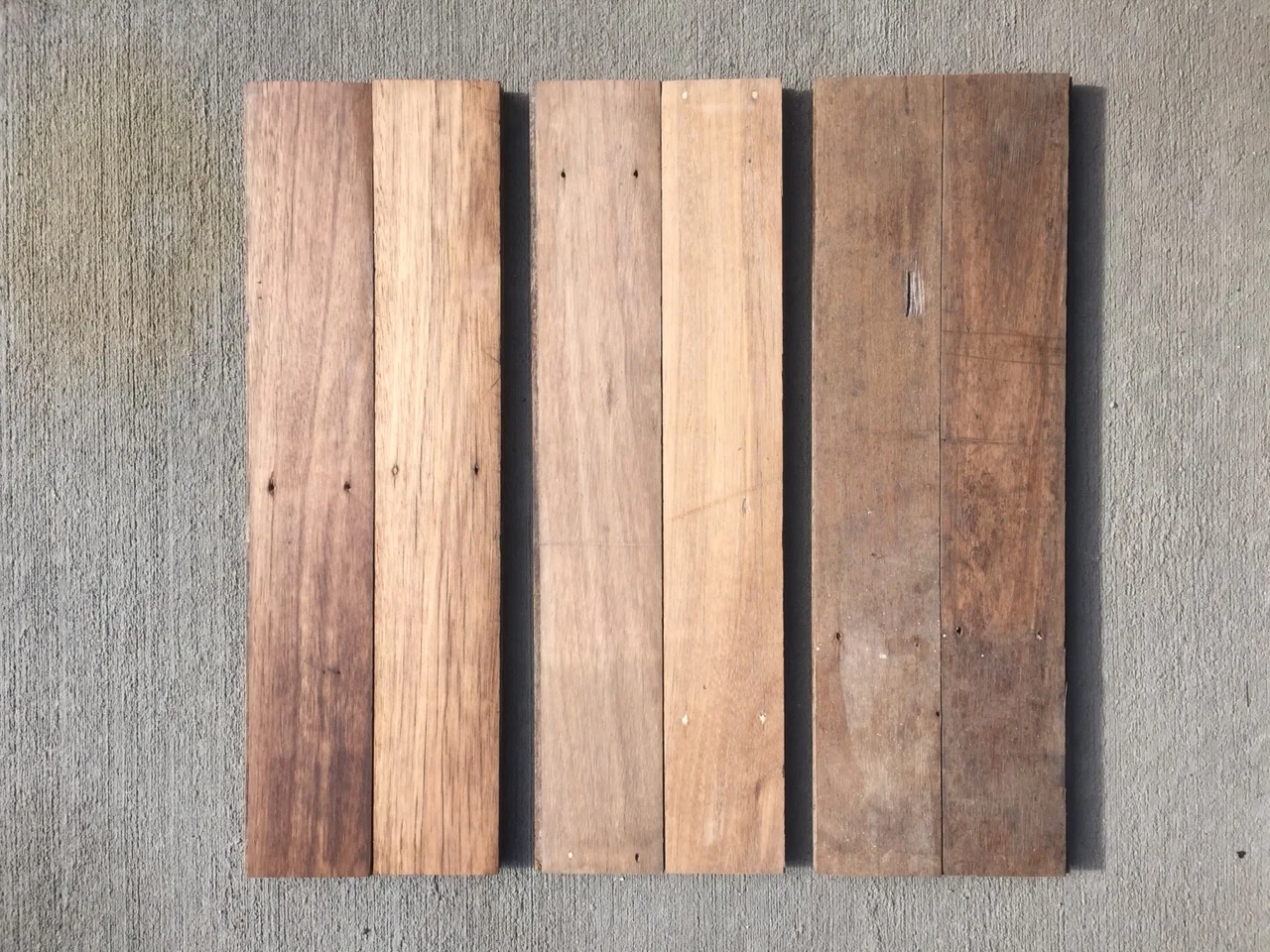  Blackbutt floor boards salvaged from the RAFF Richmond Base in original condition and two different sanding / finish levels. 