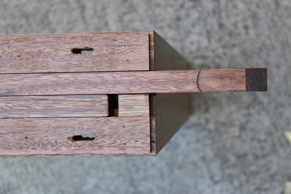 Folding leaf table custom built for Amelia Witheridge. High quality, detailed joinery in recycled timber, built to last.