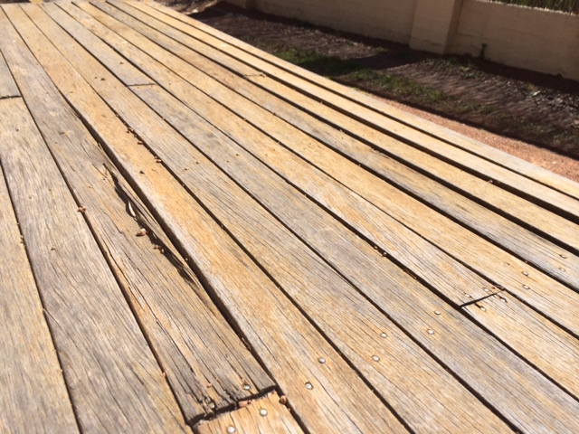the boards on this deck were laid too close together and withing only a few years they have destroyed themselves due to expansion.