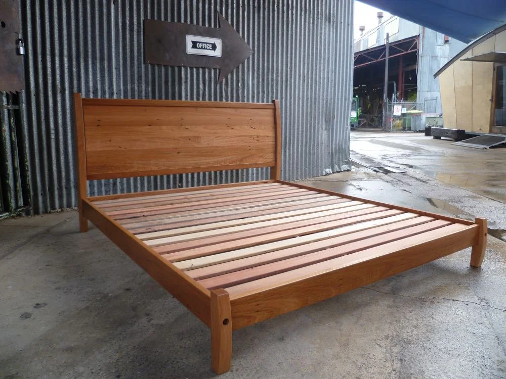 Curved Head Blackbutt Bed.