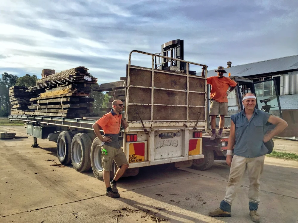 Thor, Scott and Billy loading up the last truck.