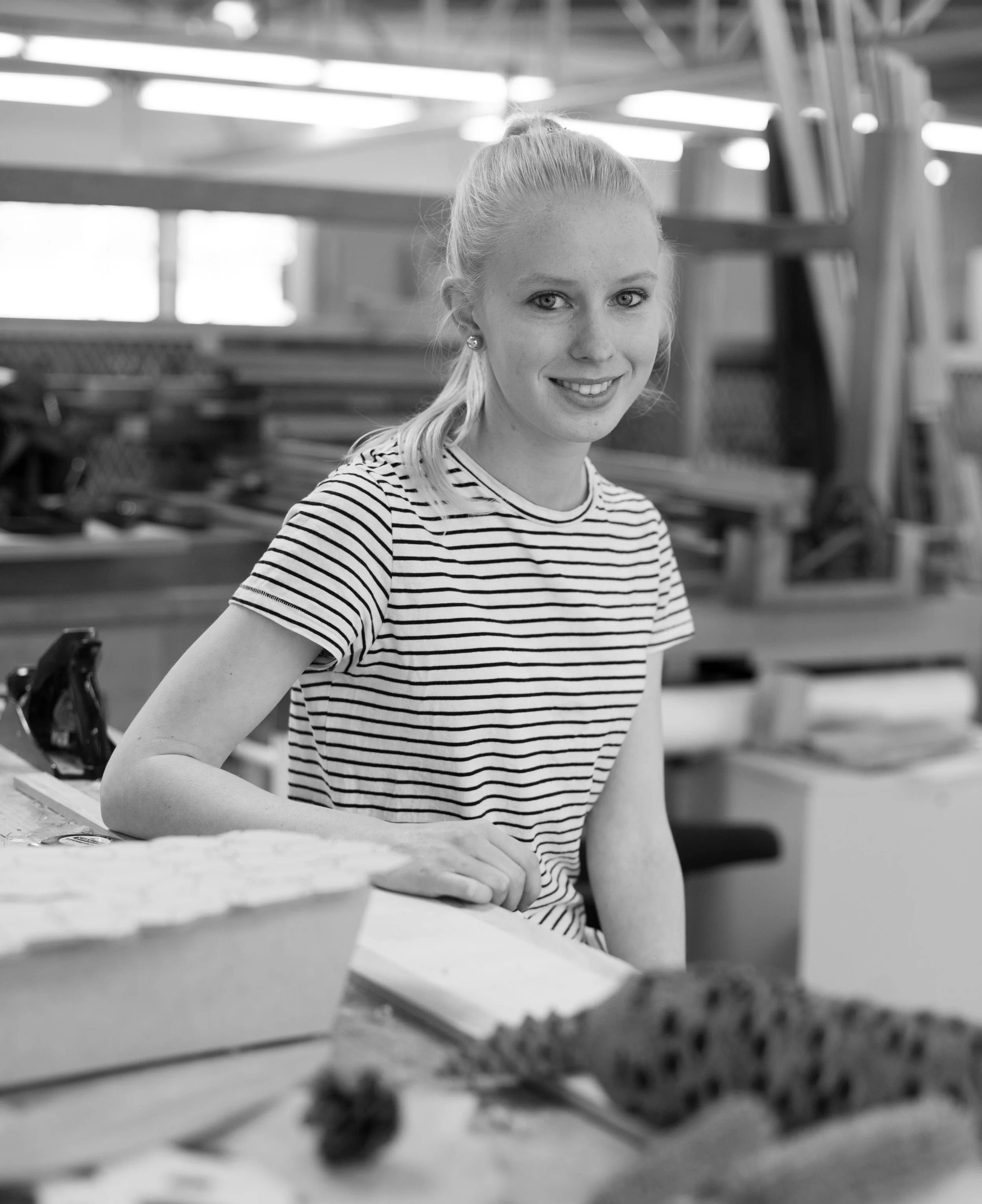 Canberra designer and maker Chelsea Lemon in her studio.