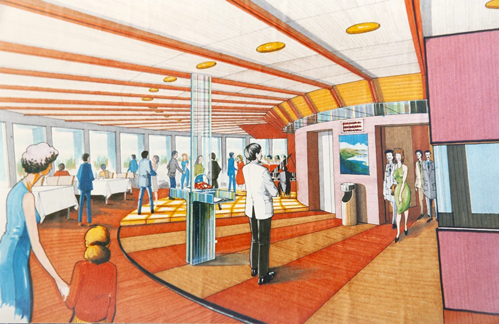 John’s design for the Telstra Tower revolving restaurant.