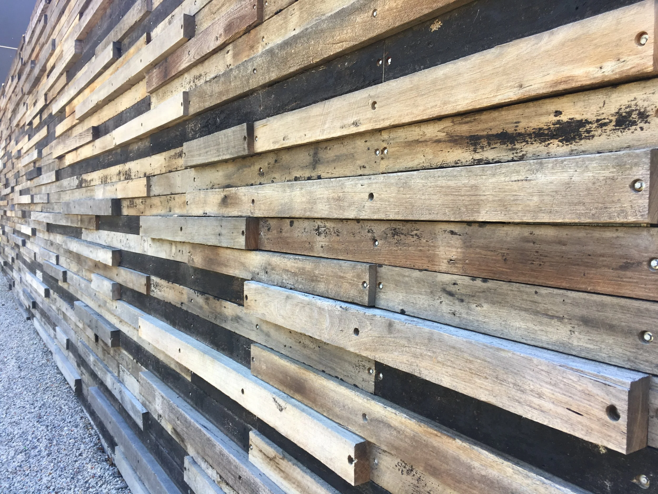 The C5 display suite and gallery. A variety of different timbers and sizes have been arranged to create an interesting surface.