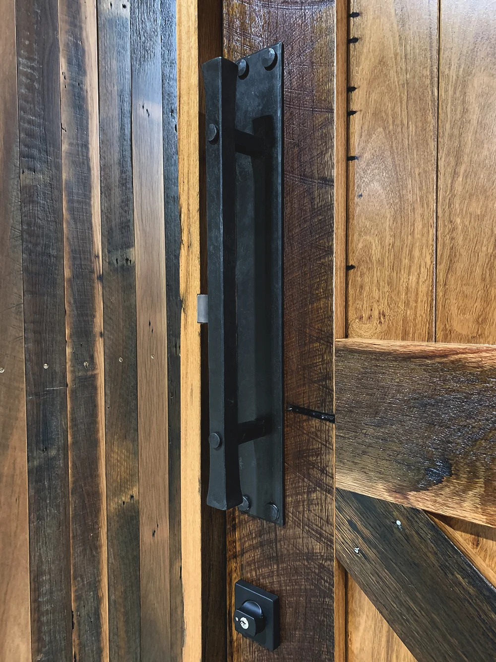 A door handle Julian made recently for one of our ledge and brace doors