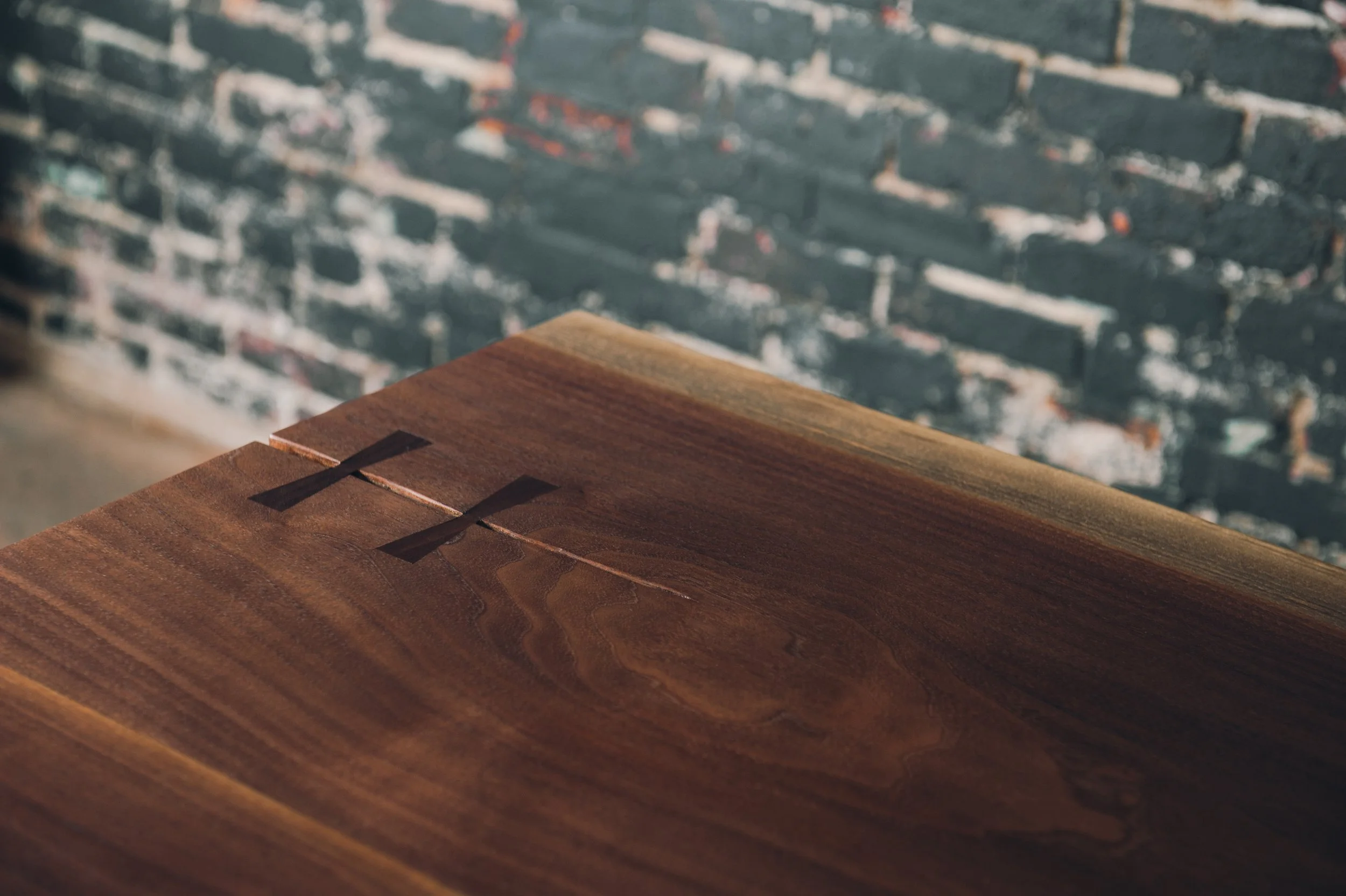 Walnut Bowties in Table  