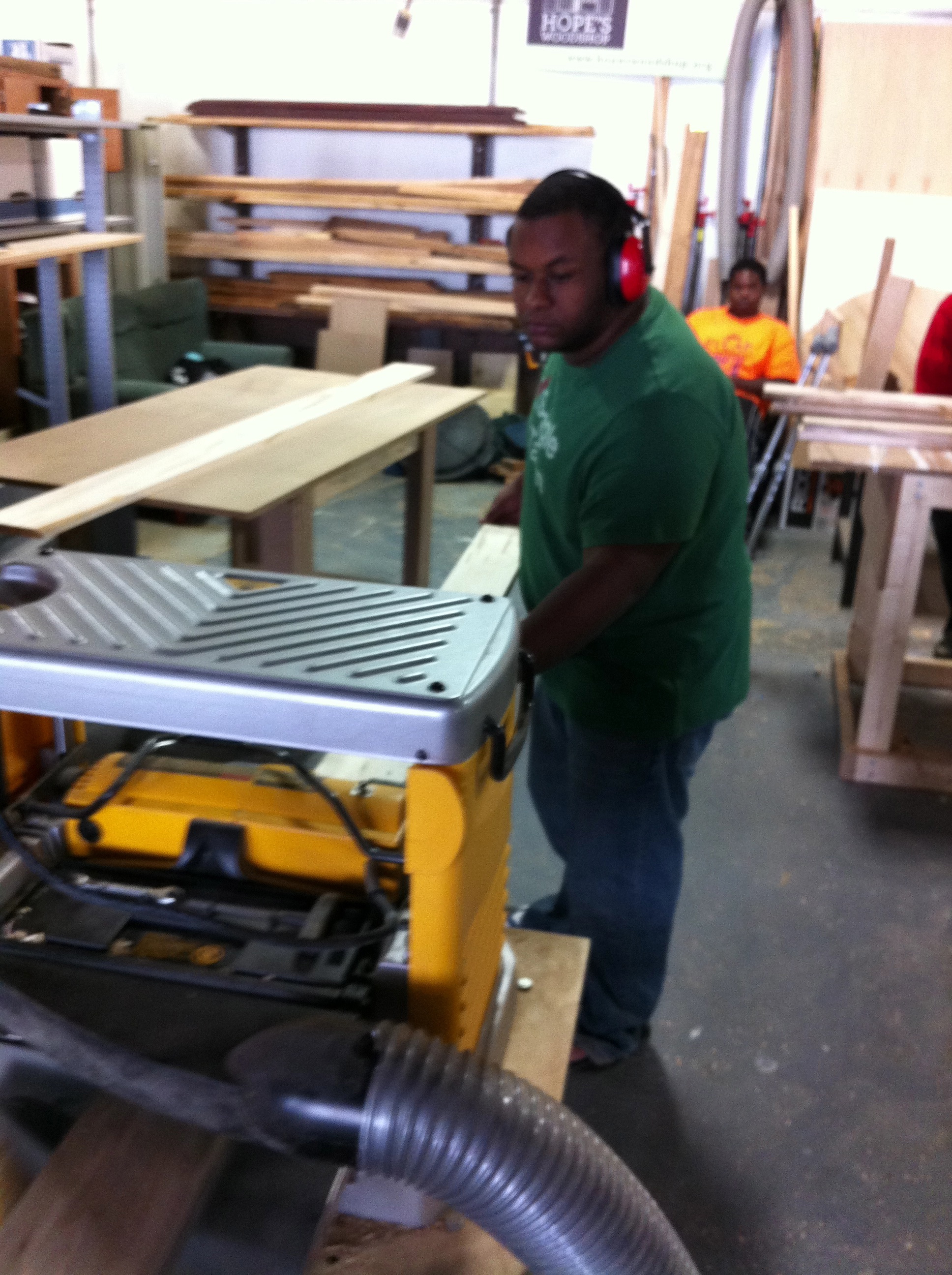 Flattening boards on the Planer for a tabletop