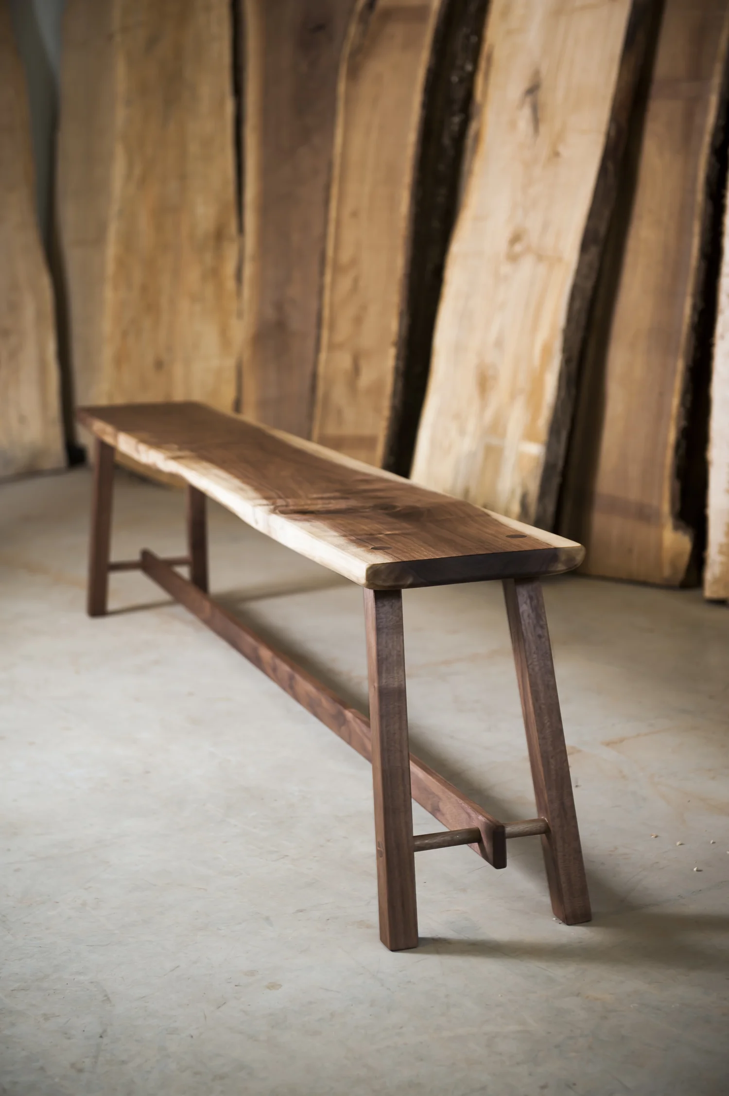 Traditional Walnut Bench