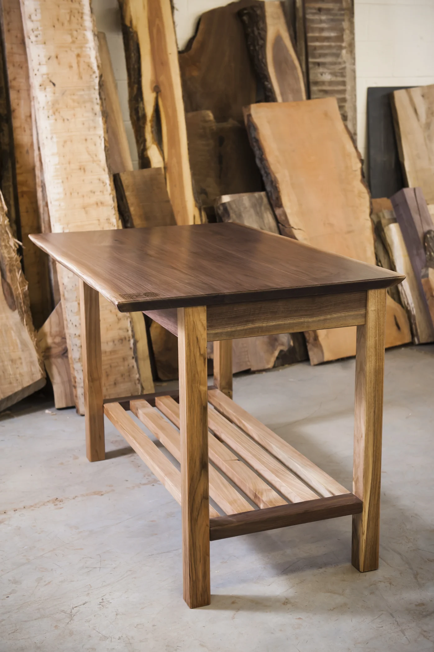 Handcrafted Kitchen Island in Walnut