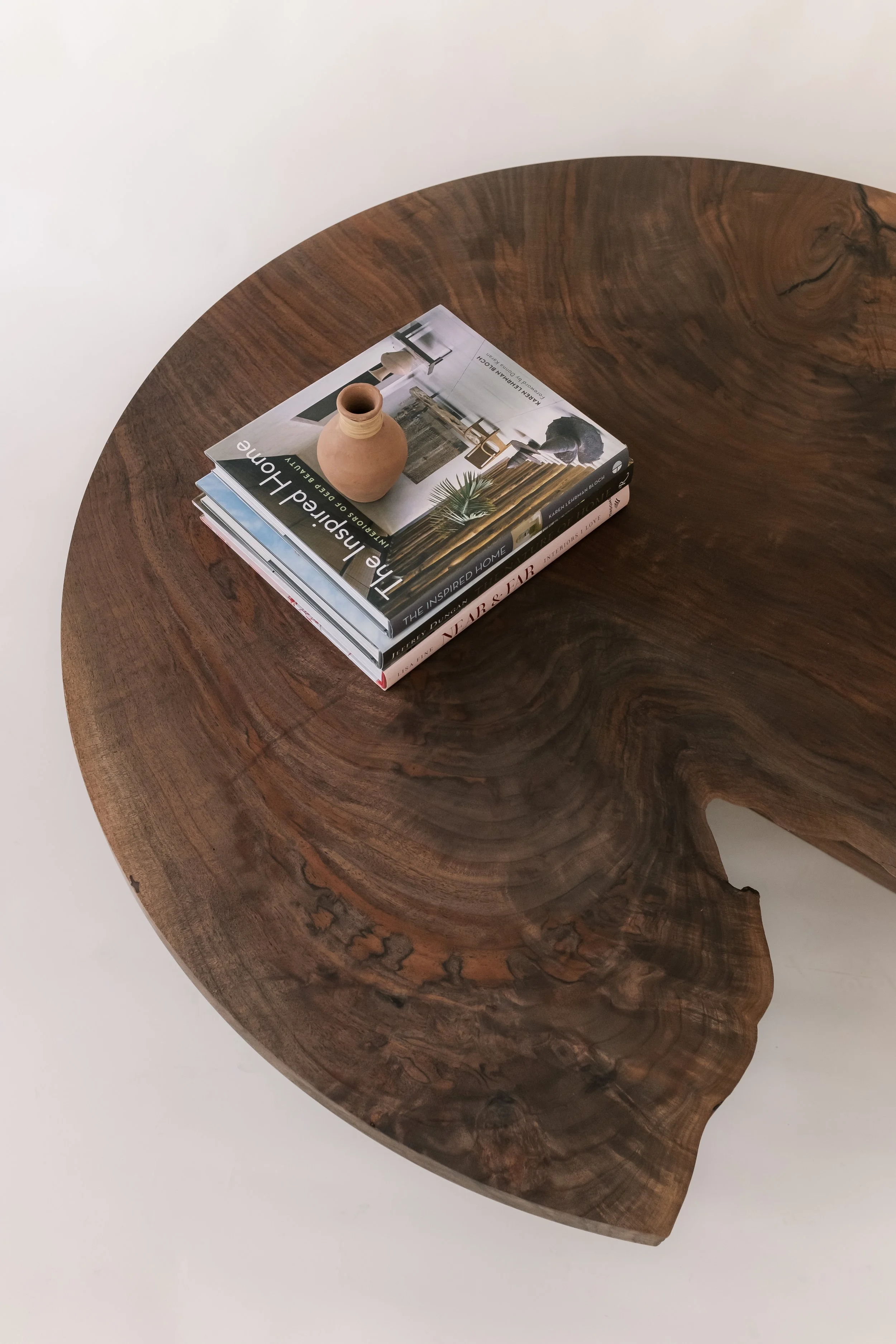 48” Round Walnut Coffee Table 