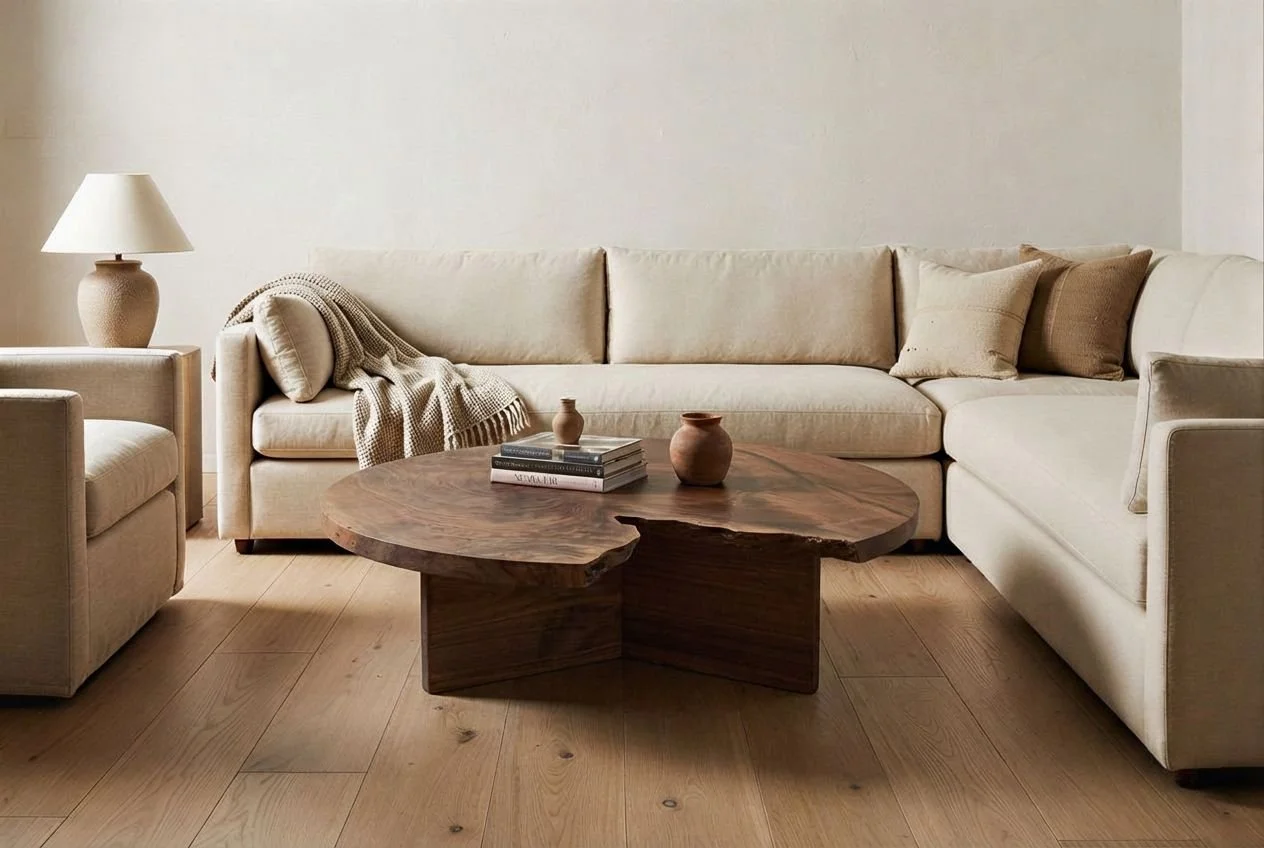 Live Edge Coffee Table with Solid Wood Construction