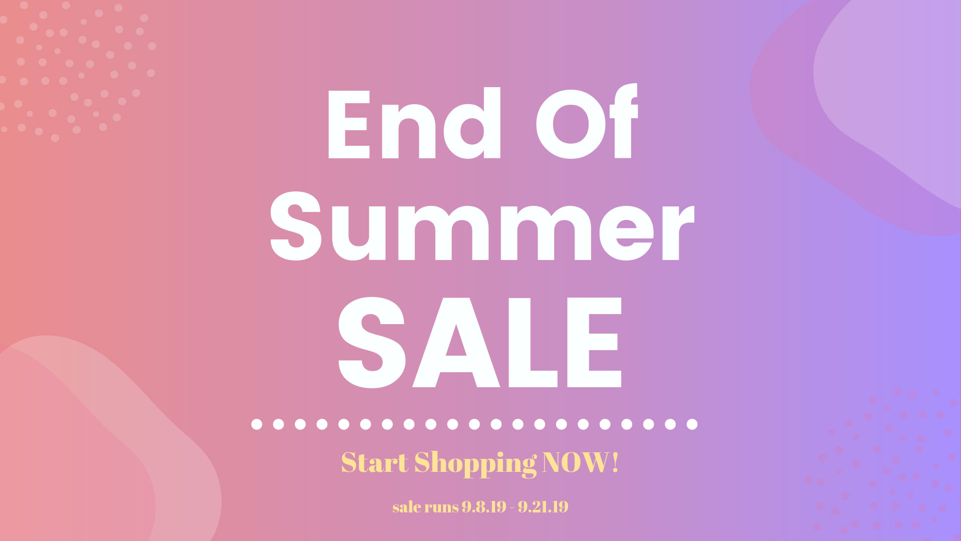 End of Summer Sale