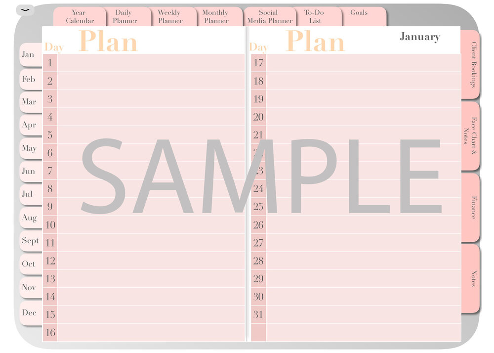 Undated Makeup Artist Digital Planner