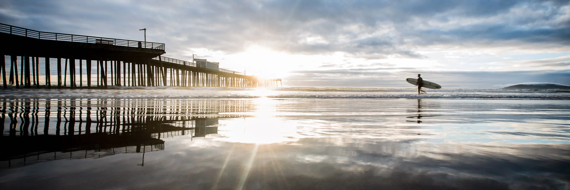 Pismo Surfer Aluminum Print - 10"x30"