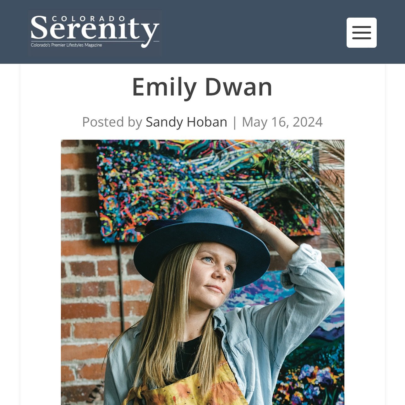 Serenity Magazine Art Feature | May 2024 Issue 
@coloradoserenitymagazine thank you! 
Photo by @kate_rolston 

I&rsquo;m honored to be featured in our local mountain community magazine! It&rsquo;s exciting to be expanding my art into a new area. I am