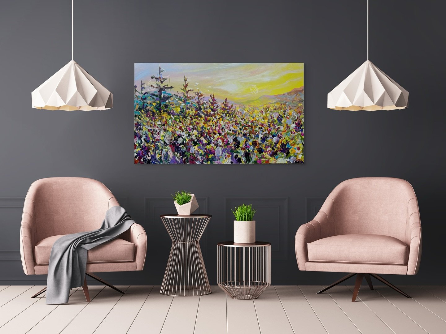 🌸☀️ SUNBEAM MEADOW ☀️🌸
36&rdquo;X60&rdquo; Painting Available at EmilyDwan.com 
(link in bio)

There is an undeniable connection between humans, the ground we stand on and the universe that surrounds us. I believe there is a deeper connection to Ea