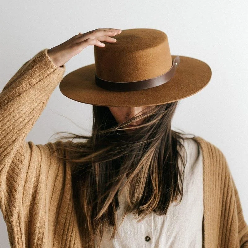 DAHLIA BOATER - BROWN by Gigi Pip 