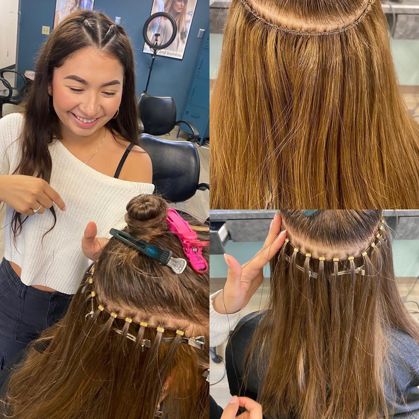 It is easy when you love what you do! Handtied extension installation by Denisse. Call 907 279.9617 to book a consultation.  #handtiedextensions #hairstylistak #907 #ilovewhatido #dreamhair #handtiedextensionsak