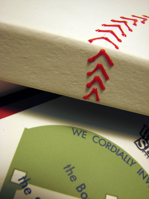 Closeup of the Baseball "stitching"