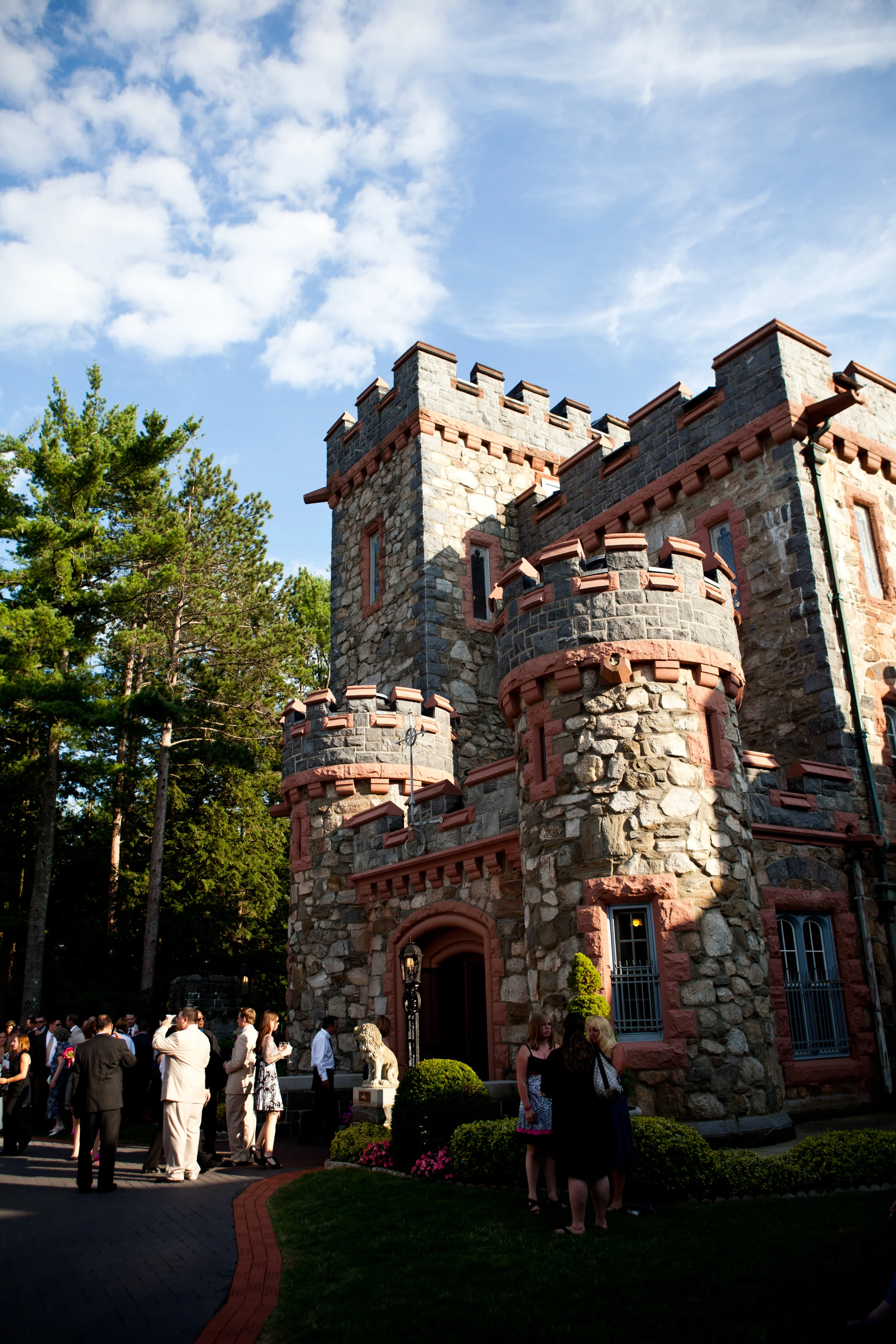 Cocktail hour was outside and in the castle.