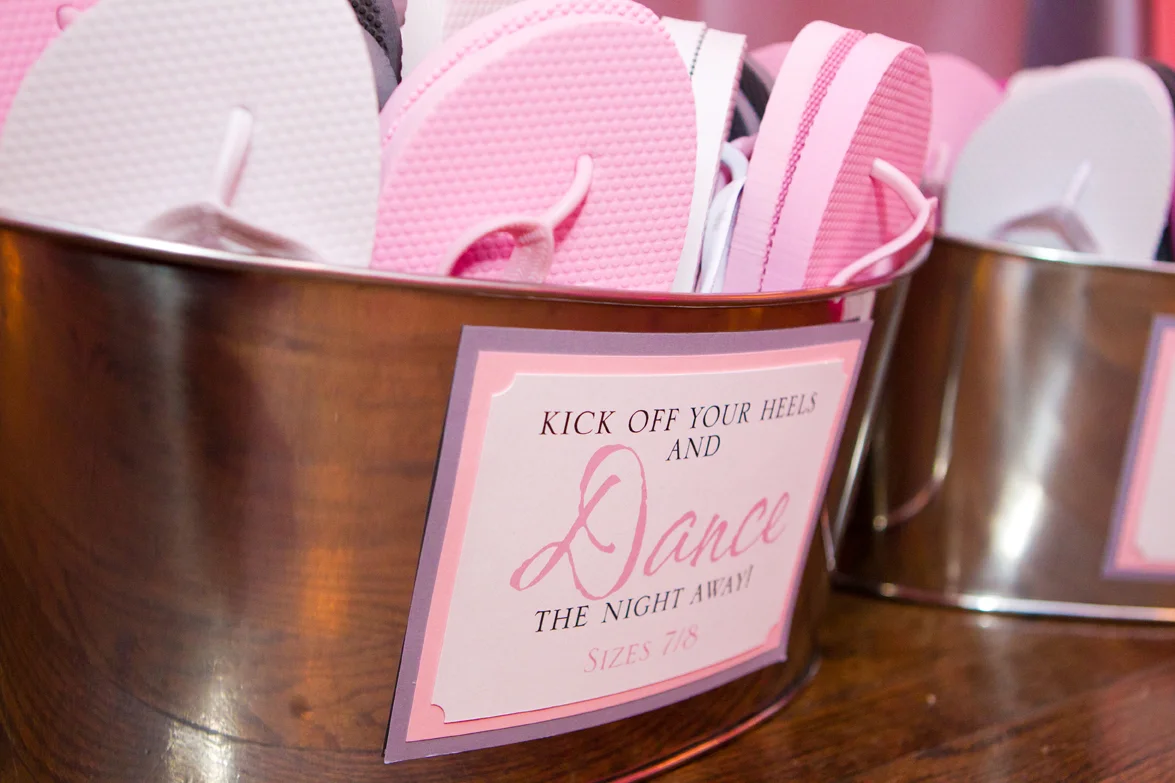 We created these fun signs for her flip flops