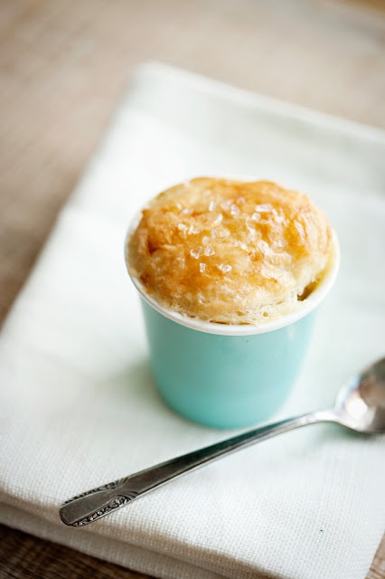 This mini Chicken Pot Pie looks so adorable and pretty in itis colorful baking cup! You could do a mini Shepherd's Pie, Lobster Stew...the possibilities are endless!