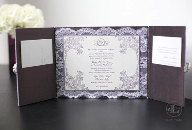 This exquisite Lilac Wedding Invtation is definitely a wedding we would want to go to!
