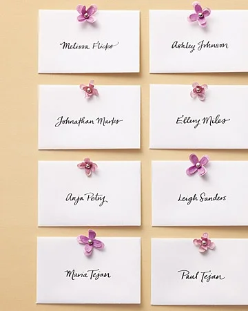These Lilac Escort cards are so sweet!