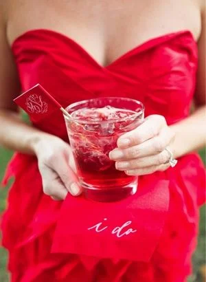 The cocktail napkin and the drink flag are totes adorbs. We love this idea!